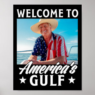 Póster Trump, el presidente de Estados Unidos en el Golfo