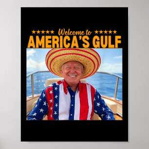 Póster Trump, el presidente de Estados Unidos en el Golfo