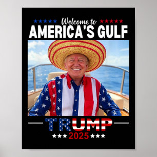 Póster Trump, el presidente de Estados Unidos en el Golfo