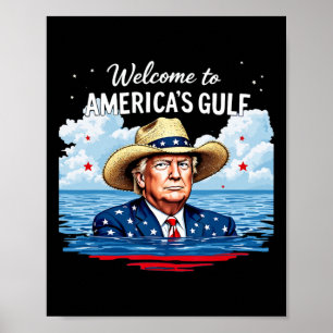 Póster Trump, el presidente de Estados Unidos en el Golfo