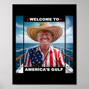 Póster Trump, el presidente de Estados Unidos en el Golfo