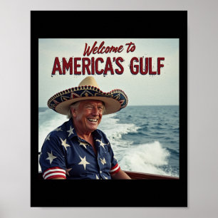 Póster Trump, el presidente de Estados Unidos en el Golfo