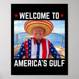 Póster Trump, el presidente de Estados Unidos en el Golfo