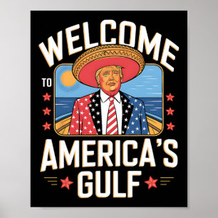 Póster Trump, el presidente de Estados Unidos en el Golfo
