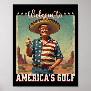Póster Trump, el presidente de Estados Unidos en el Golfo