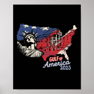 Póster Trump, el presidente de Estados Unidos en el Golfo