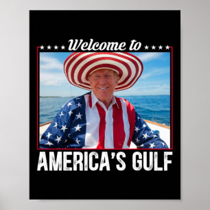 Póster Trump, el presidente de Estados Unidos en el Golfo