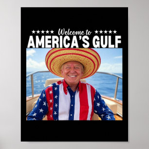 Póster Trump, el presidente de Estados Unidos en el Golfo