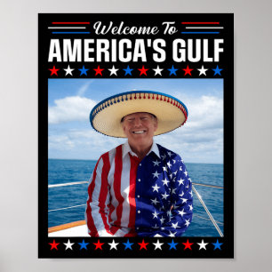 Póster Trump, el presidente de Estados Unidos en el Golfo
