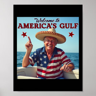 Póster Trump, el presidente de Estados Unidos en el Golfo