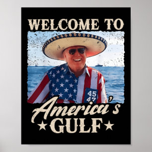 Póster Trump, el presidente de Estados Unidos en el Golfo