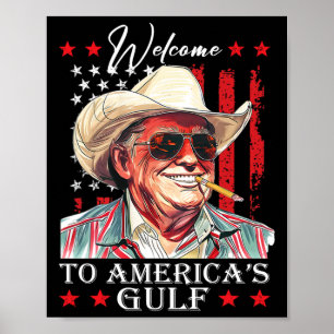 Póster Trump, el presidente de Estados Unidos en el Golfo