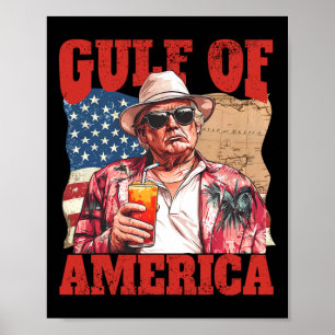 Póster Trump, el presidente de Estados Unidos en el Golfo