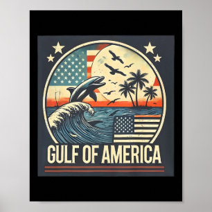 Póster Trump, el presidente de Estados Unidos en el Golfo