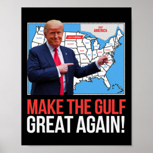 Póster Trump, el presidente de Estados Unidos en el Golfo