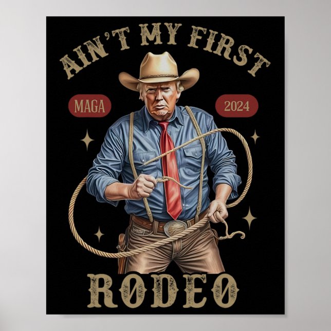 Póster Trump, el primer rodeo del occidental de Cowboy gr (Frente)