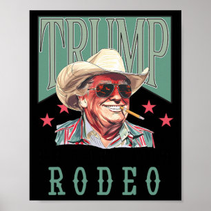 Póster Trump, el primer rodeo del occidental de Cowboy gr