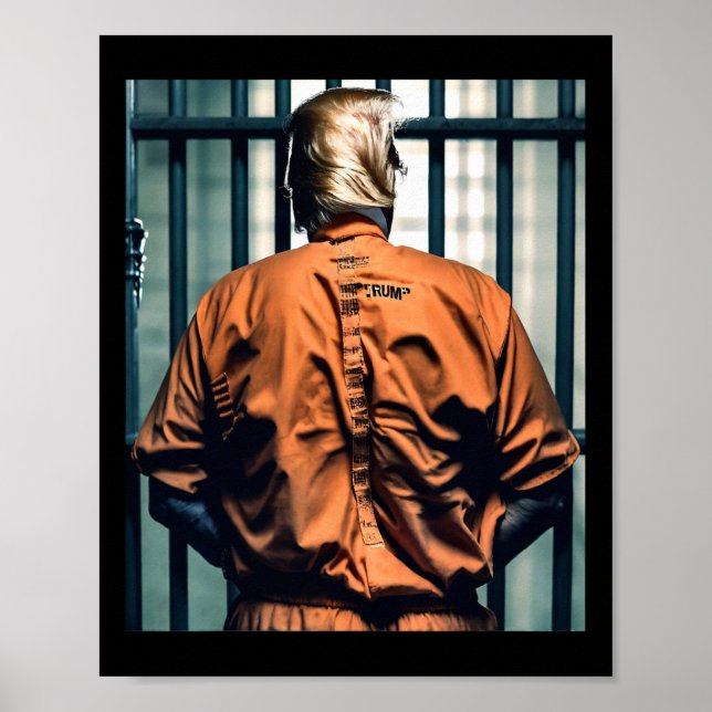 Póster Trump En Prisión Naranja Jumpsuit Hand Cuffed Culp (Frente)