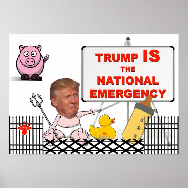 Póster Trump ES la emergencia nacional / Anti Trump, (Frente)
