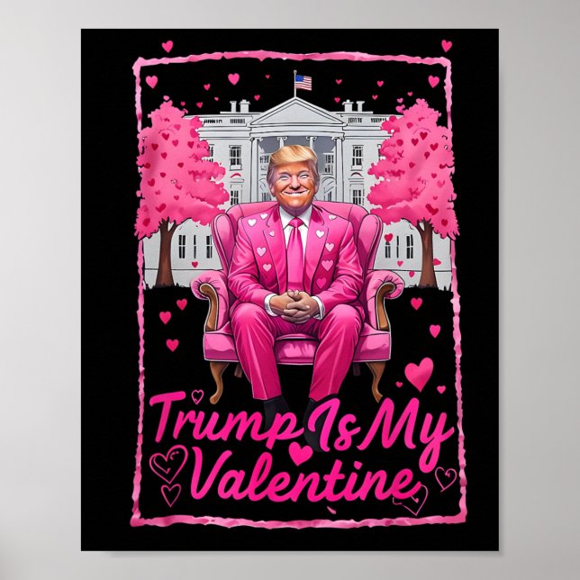 Póster Trump es mi gracioso corazón de San Valentín (Frente)