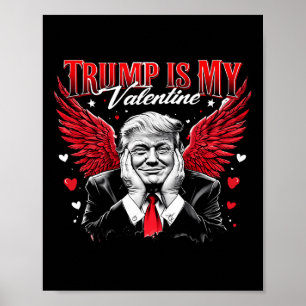 Póster Trump es mi gracioso El día de San Valentín retro 