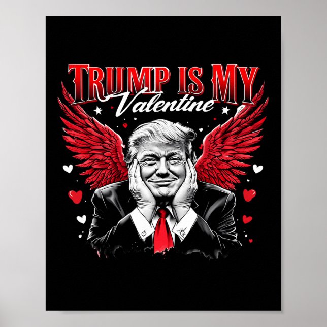 Póster Trump es mi gracioso El día de San Valentín retro  (Frente)