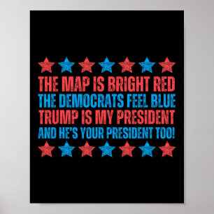 Póster Trump Es Mi Presidente Poema Mapa Rojo San Valentí