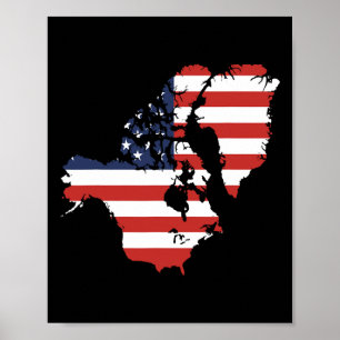 Póster Trump, Estados Unidos Y Canadá Mapa De Groenlandia