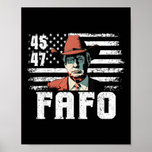 Póster Trump Fafo Bandera Estadounidense Funny Con Trump