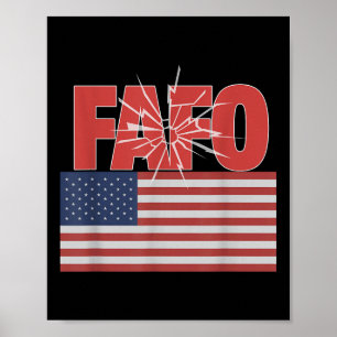 Póster Trump Fafo, curioso amigo de la bandera estadounid