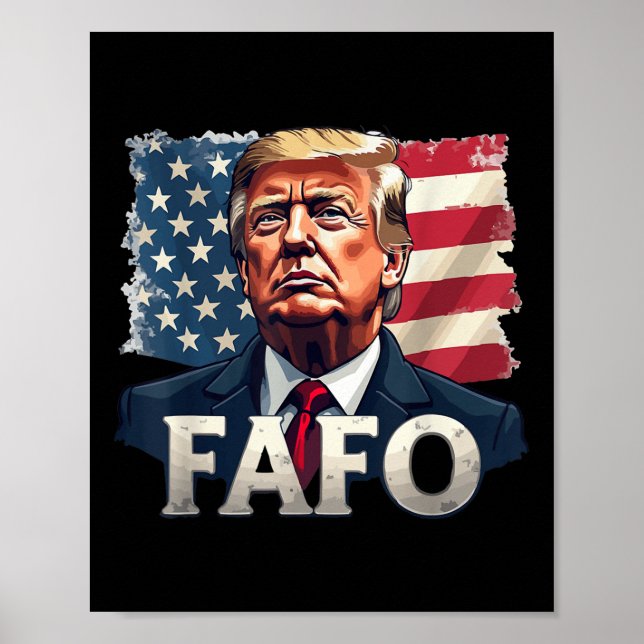 Póster Trump Fafo descubre la vendimia de la bandera esta (Frente)