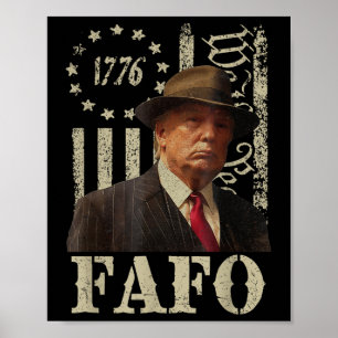Póster Trump Fafo, retro para Trump Bandera estadounidens