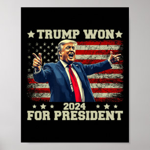 Póster Trump Ganó De Nuevo Elección 2025 Presidente 47 Th
