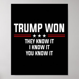 Póster Trump Ganó Lo Sabían Lo Sé Lo Sabes Lo Sabes, Lo S