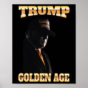 Póster Trump Golden Age Silhouette 45 47 Golden Tie