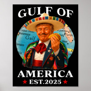 Póster Trump Golfo De Estados Unidos Este 2025 México Tru