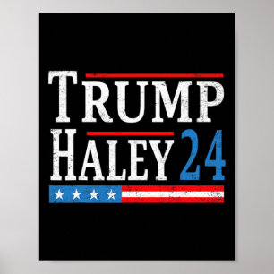 Póster Trump Haley 2024 Presidente Elección Republicano T