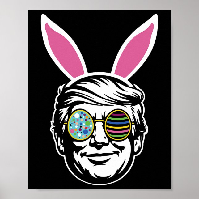 Póster Trump Happy Easter Bunny Egg Hunt Spring Funny Hop (Frente)