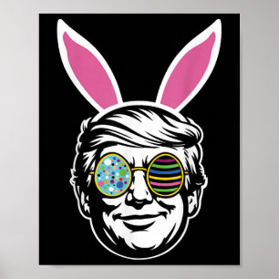 Póster Trump Happy Easter Bunny Egg Hunt Spring Funny Hop