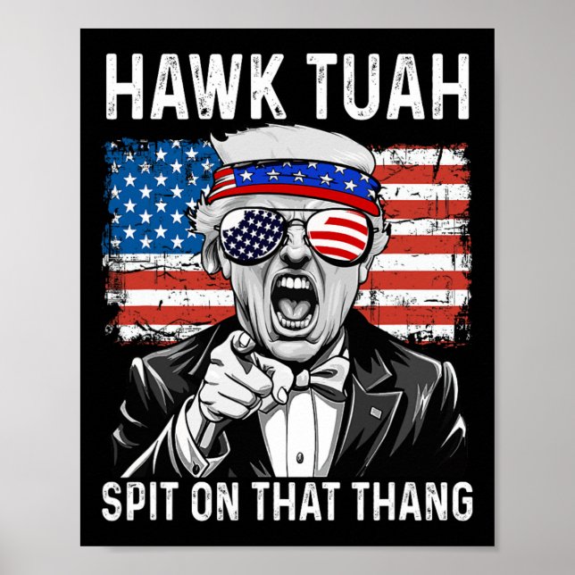 Póster Trump Hawk Tuah - Espiar Sobre Ese Meme Thang (Frente)