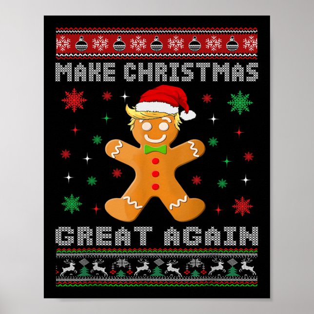 Póster Trump Hombre de pan de jengibre vuelve a hacer gra (Frente)