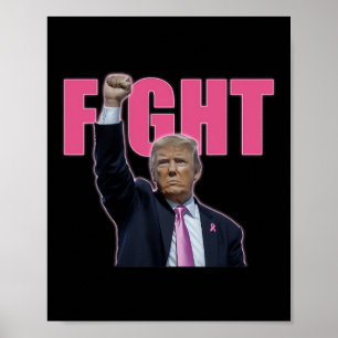 Póster Trump lucha contra el cáncer de mama Conciencia so