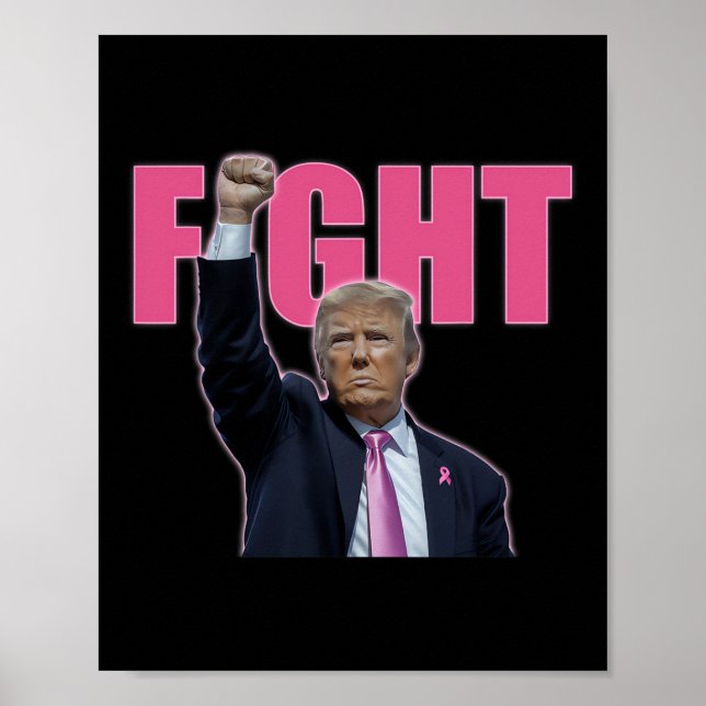Póster Trump lucha contra el cáncer de mama Conciencia so (Frente)