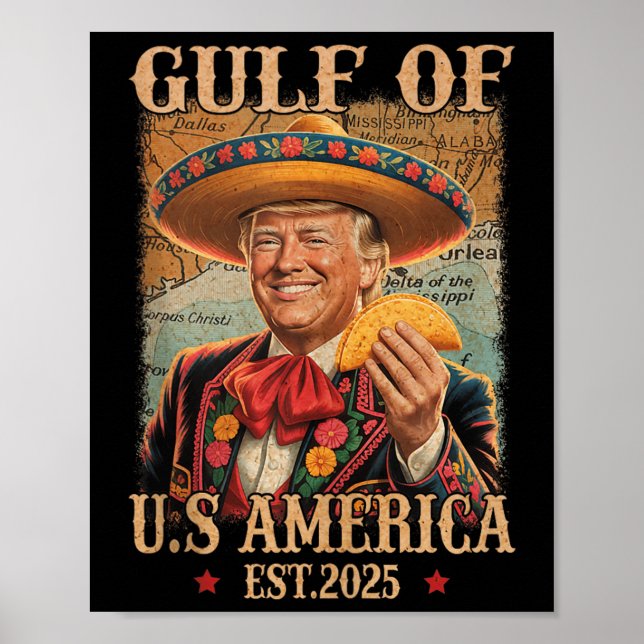 Póster Trump Mer, el golfo de las Américas de Trump 2025 (Frente)