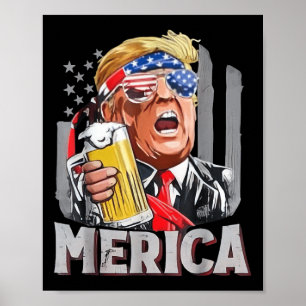 Póster Trump Merica Vuelve A Hacer Que El 4 De Julio Sea 