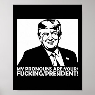 Póster Trump Mis Pronombres Son Su Ing Presidente