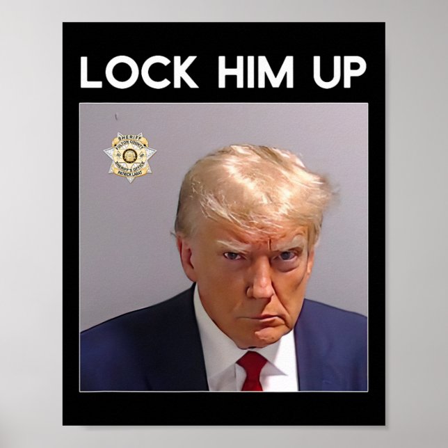 Póster Trump Mugshot lo encerró con un disparo a Trump (Frente)