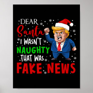 Póster Trump Navidades Pajamas Estimado Santa Fake News G