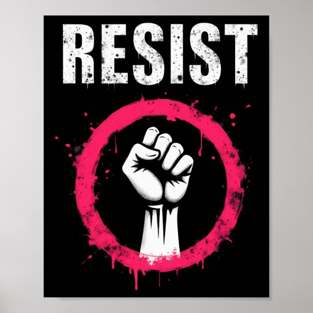 Póster Trump, no mi presidente, resiste el puño (Frente)
