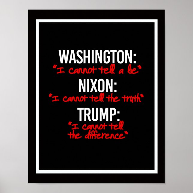 Póster TRUMP - No puedo decir la diferencia en la verdad  (Frente)